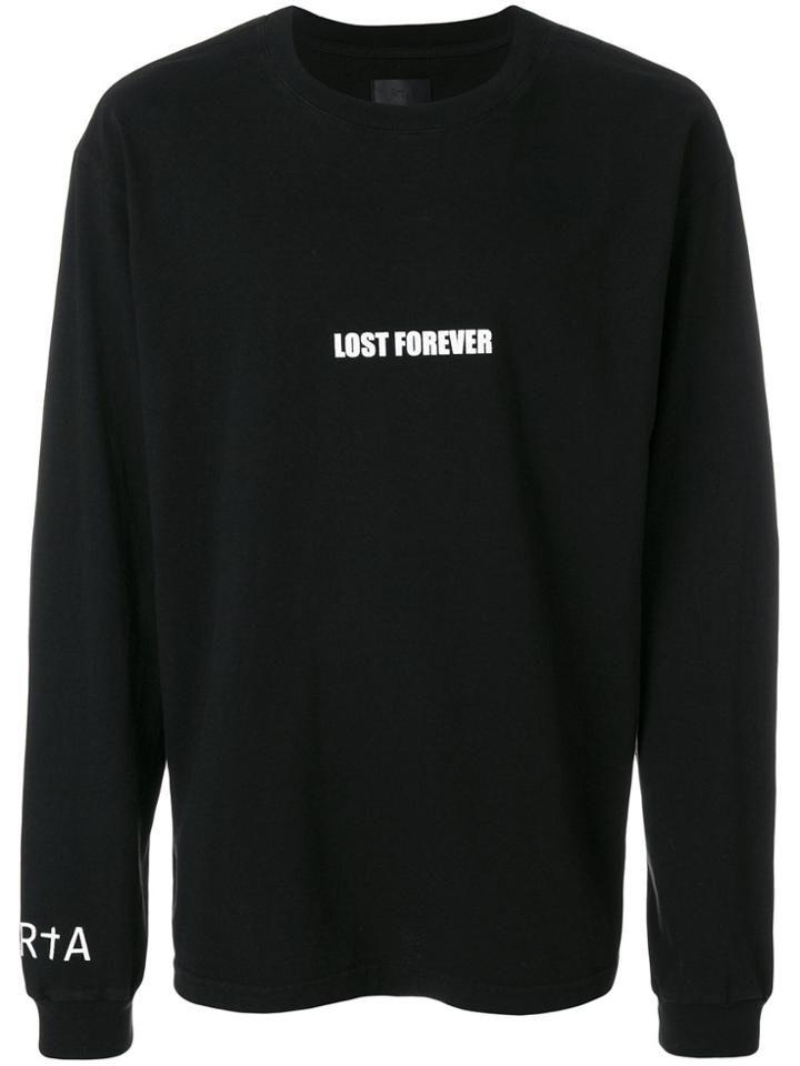 Rta Slogan-print Long Sleeve T-shirt - Black