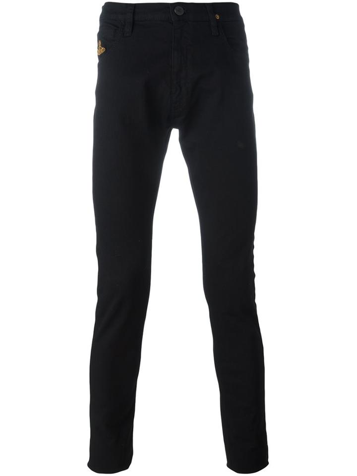 Vivienne Westwood Anglomania Skinny Trousers, Men's, Size: 34, Black, Cotton/polyester/spandex/elastane