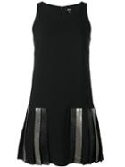 Versus Pleated Hem Dress, Women's, Size: 40, Black, Acetate/viscose