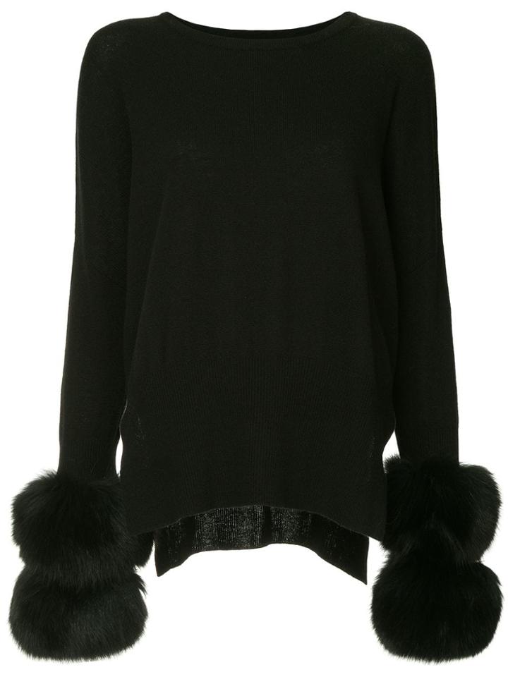 Izaak Azanei Fur Cuff Jumper - Black