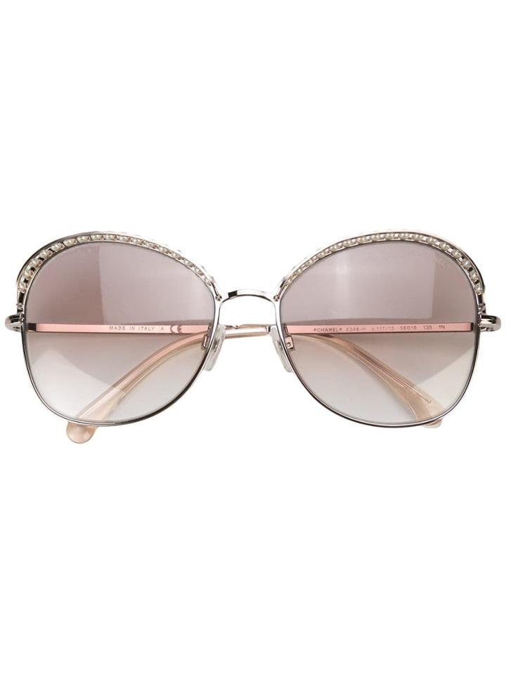 Chanel Eyewear Oversized Sunglasses - Silver