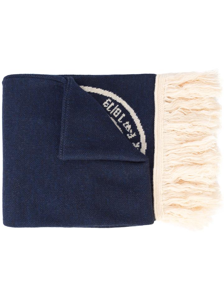 Off-white Graphic Knitted Scarf - Blue