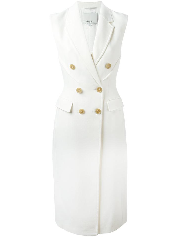 3.1 Phillip Lim - Long Vest - Women - Cotton/polyamide/viscose - Xs, White, Cotton/polyamide/viscose