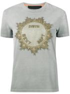 Mr & Mrs Italy Metallic Embroidered T-shirt - Grey