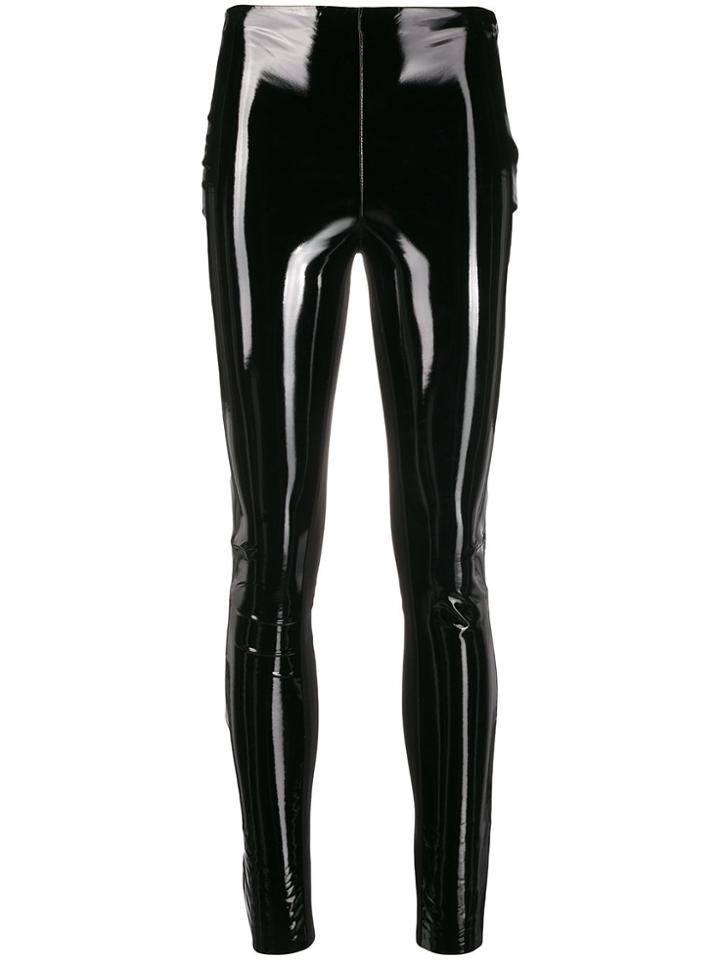 Karl Lagerfeld Wet-look Leggings - Black