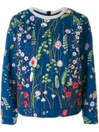 Odeeh Floral Embroidered Sweatshirt - Blue