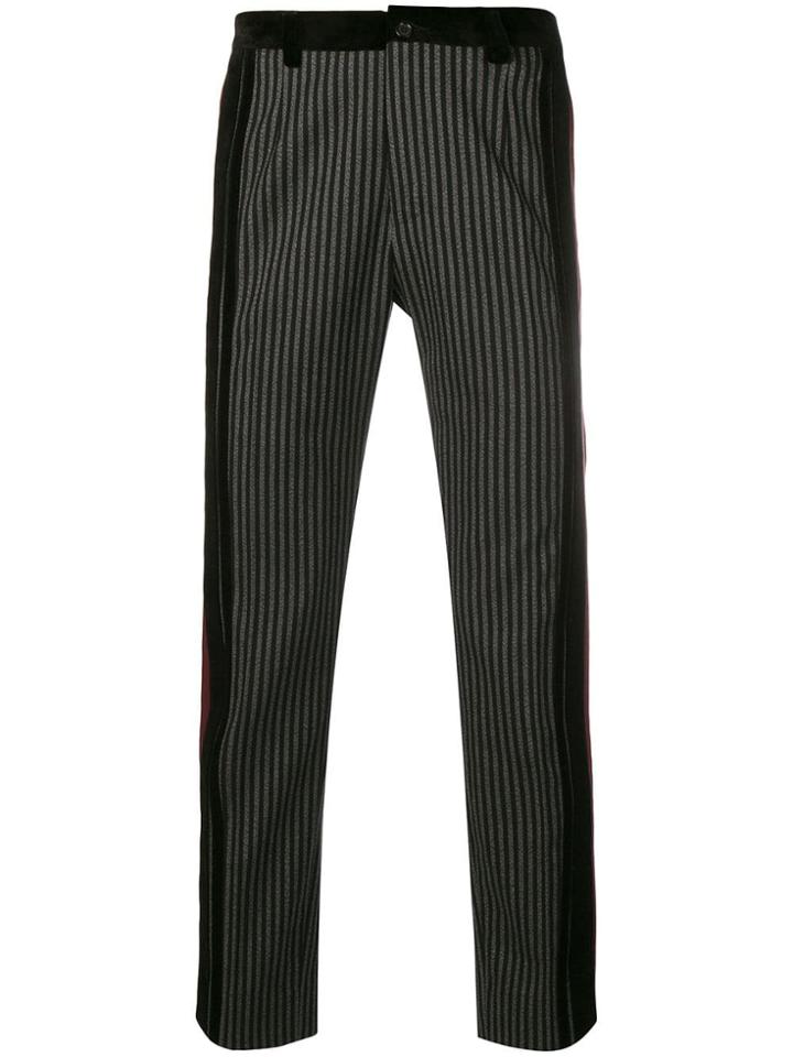 Dolce & Gabbana Striped Tailored Trousers - Black
