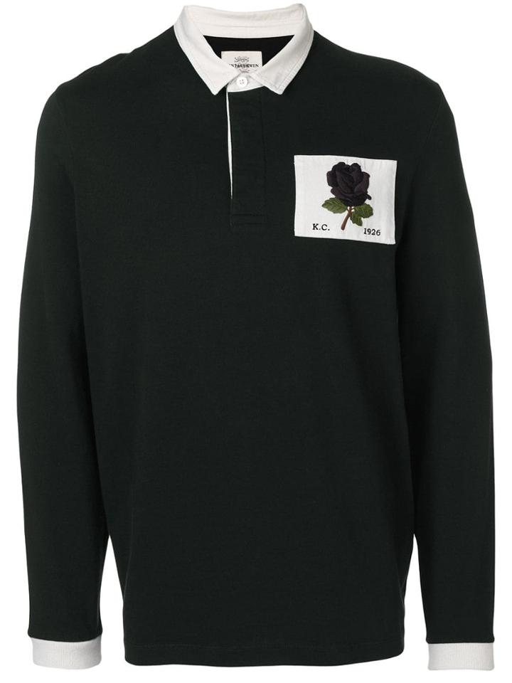 Kent & Curwen Rose Patch Polo Shirt - Black