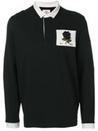 Kent & Curwen Rose Patch Polo Shirt - Black