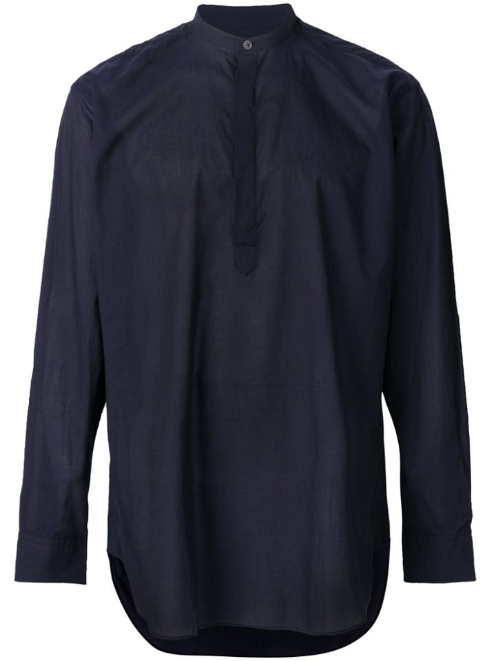 E. Tautz Mandarin Collar Shirt - Blue