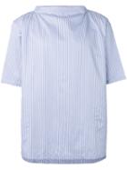 Comme Des Garçons Shirt Boys Striped Poplin Top, Men's, Size: Small, Blue, Cotton
