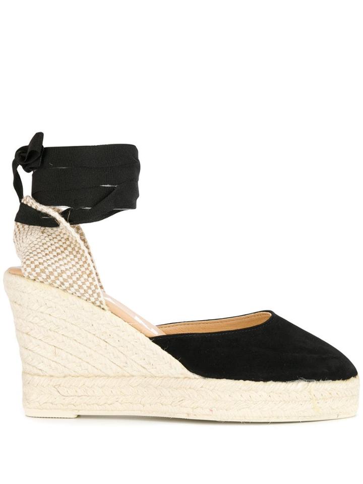 Manebi Espadrille Wedges - Black