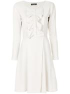 Twin-set Frill And Button Front Dress - Nude & Neutrals