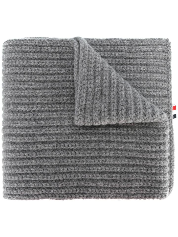 Thom Browne Striped Scarf - Grey
