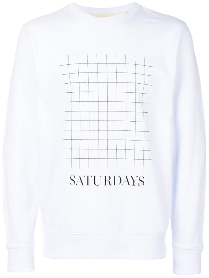 Saturdays Nyc Grid Sweatshirt - White