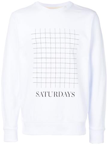 Saturdays Nyc Grid Sweatshirt - White