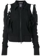 Ann Demeulemeester Distressed Zipped Jacket - Black