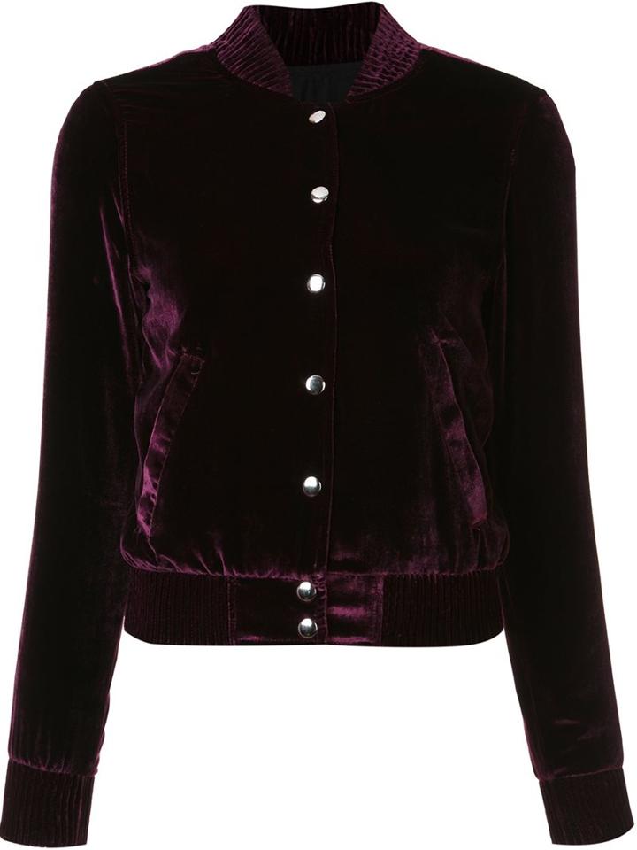Theperfext Velvet Effect Cropped Jacket