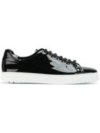Salvatore Ferragamo Varnished Lace-up Sneakers - Black