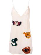 Au Jour Le Jour Embroidered Slip Dress, Women's, Size: 42, Nude/neutrals, Polyamide/viscose