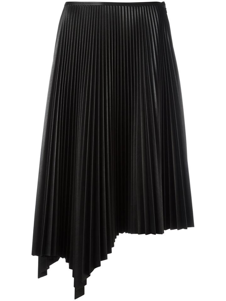 Cédric Charlier Asymmetric Pleated Skirt - Black