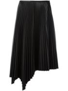 Cédric Charlier Asymmetric Pleated Skirt - Black