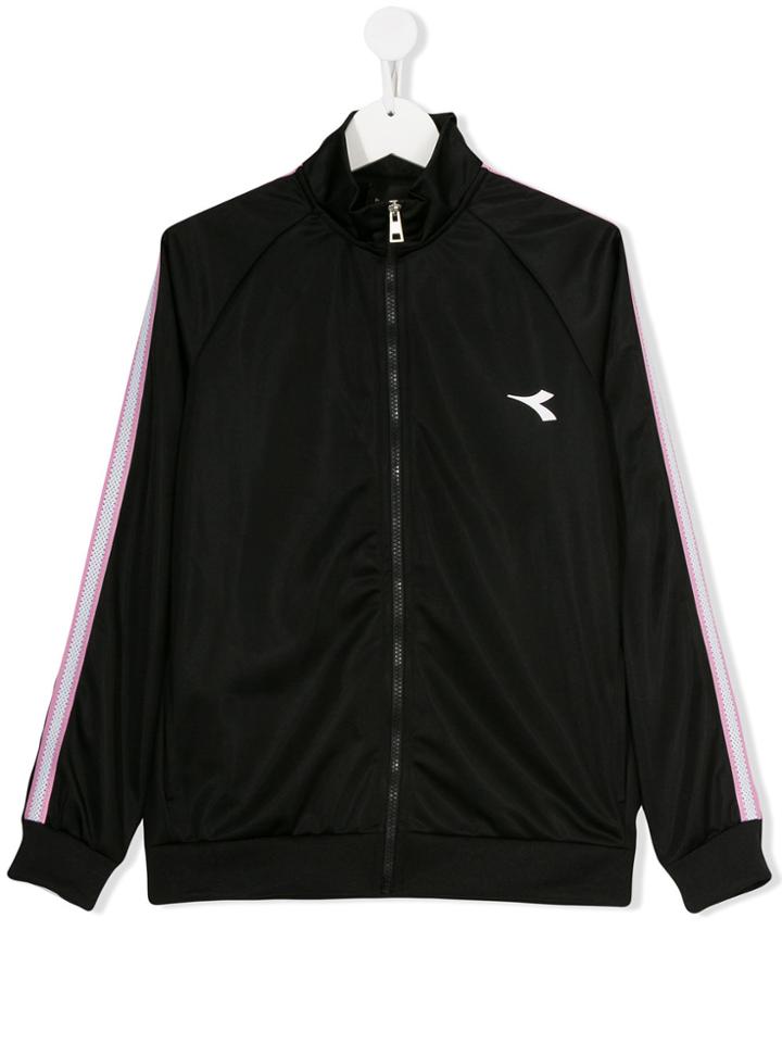 Diadora Junior Teen Logo Print Sports Jacket - Black