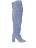 Mm6 Maison Margiela Zip Detail Knee High Boots - Blue