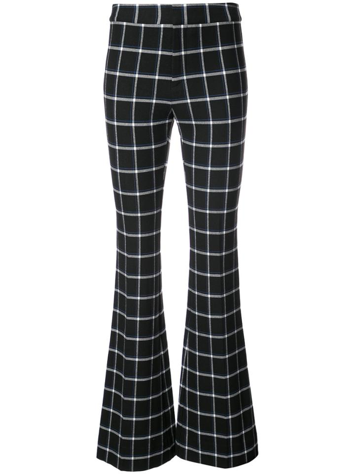 Derek Lam 10 Crosby Check Flared Trousers - Black