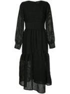 Goen.j Yarn-overlaid Organza Tiered Dress - Black
