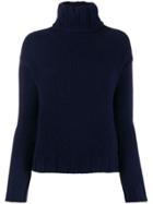 Aragona Turtleneck Knit Jumper - Blue