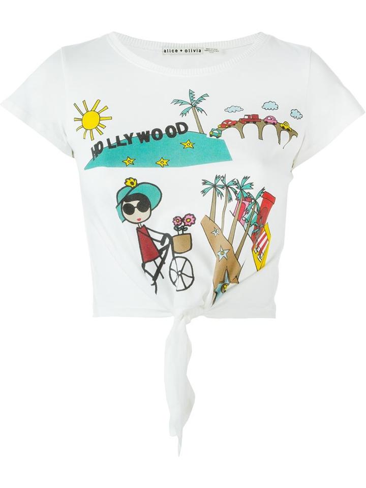 Alice+olivia Knotted Crop T-shirt