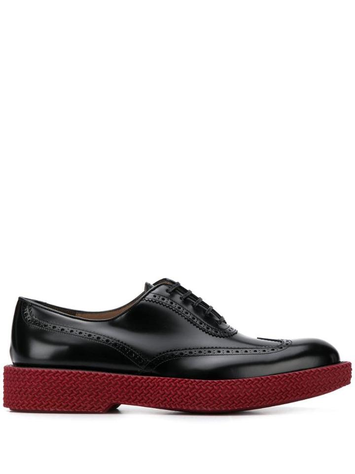 Salvatore Ferragamo Contrast Sole Shoes - Black