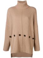 Joseph Button Embellished Sweater - Brown
