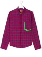 Mumofsix Teen Contrast Pocket Shirt - Red