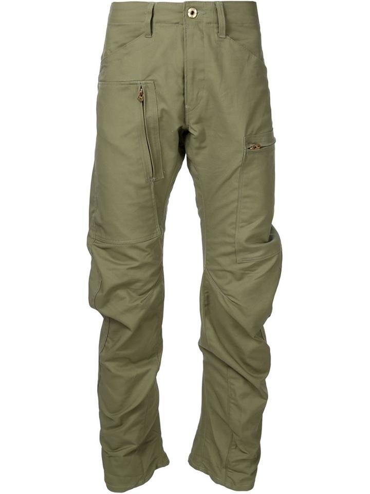 G-star Cuffed Trousers, Men's, Size: 30/32, Green, Polyester/cotton