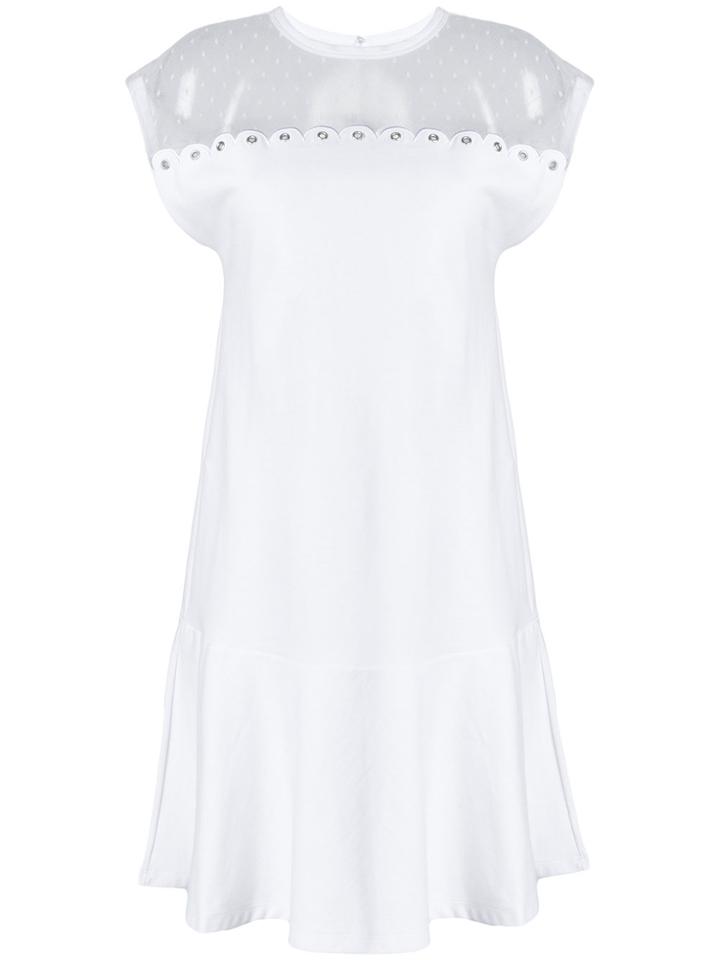 Red Valentino Mesh Insert Dress - White