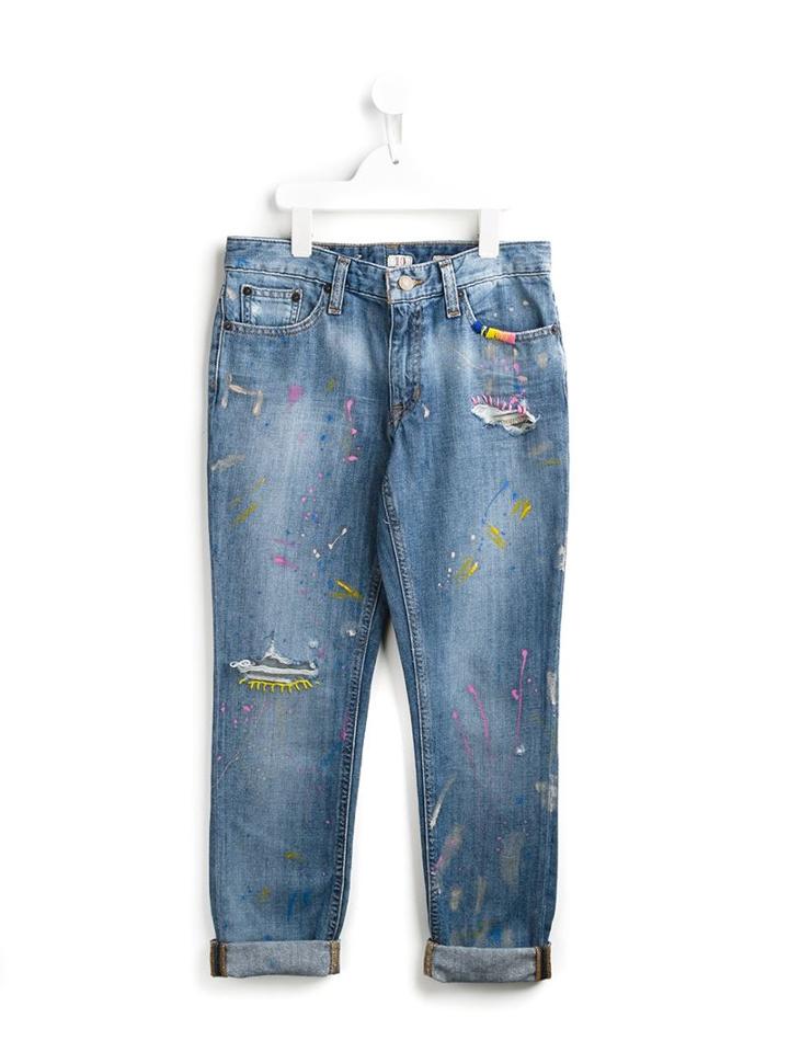 Ralph Lauren Kids Paint Splattered Jeans, Girl's, Size: 10 Yrs, Blue