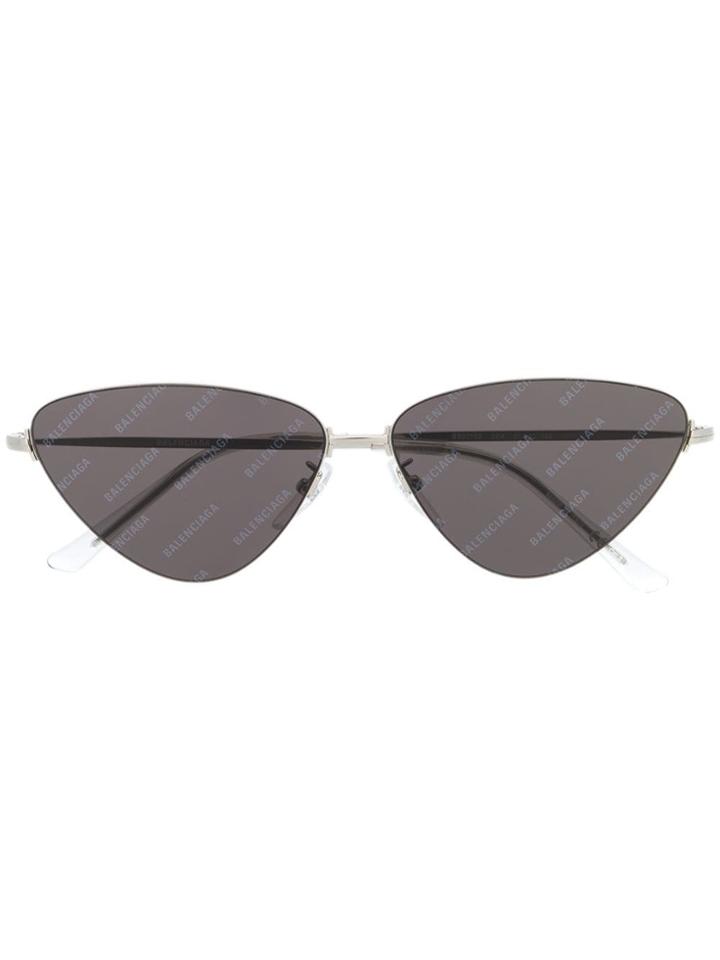 Balenciaga Eyewear Logo Triangular Shaped Sunglasses - Silver