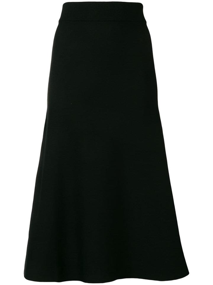 Dagmar Flared A-line Midi Skirt - Black