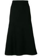 Dagmar Flared A-line Midi Skirt - Black