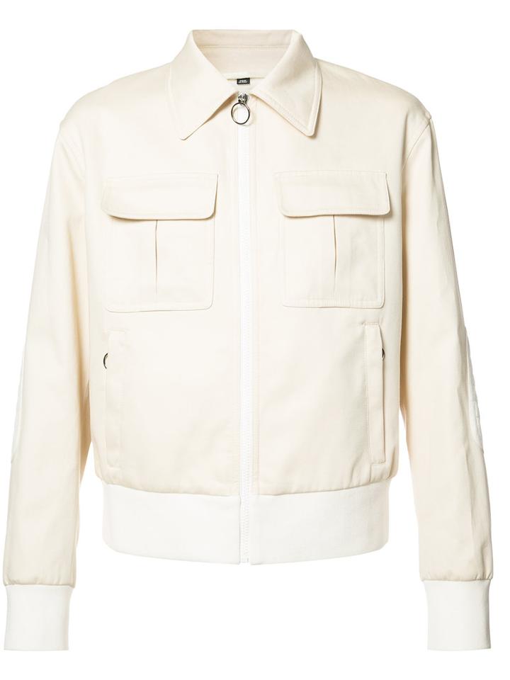 Neil Barrett Zipped Pocket Jacket, Men's, Size: 44, Nude/neutrals, Polyester/viscose/cotton/polyurethane