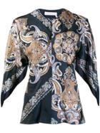 Chloé Paisley Print Cape Sleeve Top - Blue
