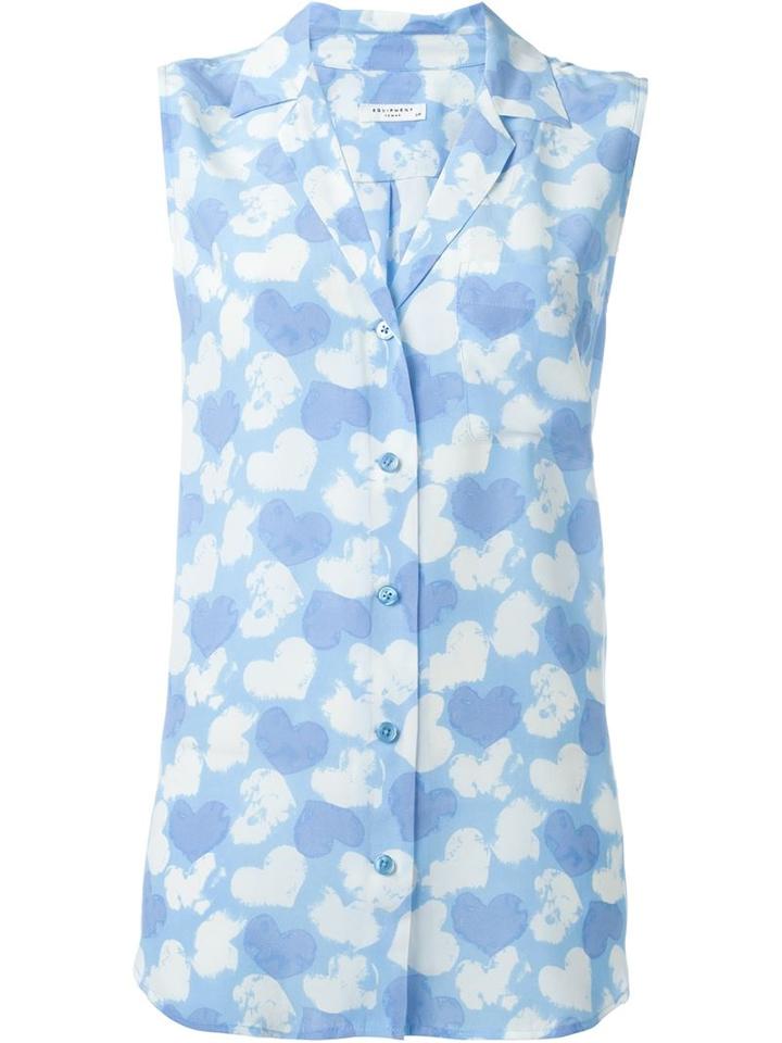 Equipment Heart Print Sleeveless Shirt