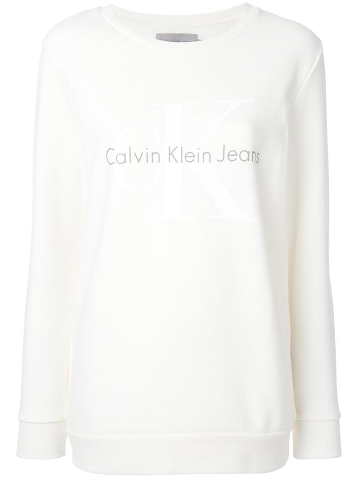 Calvin Klein Logo Print Sweatshirt - Nude & Neutrals