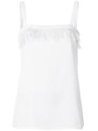 Dkny Feather Embellished Top - White