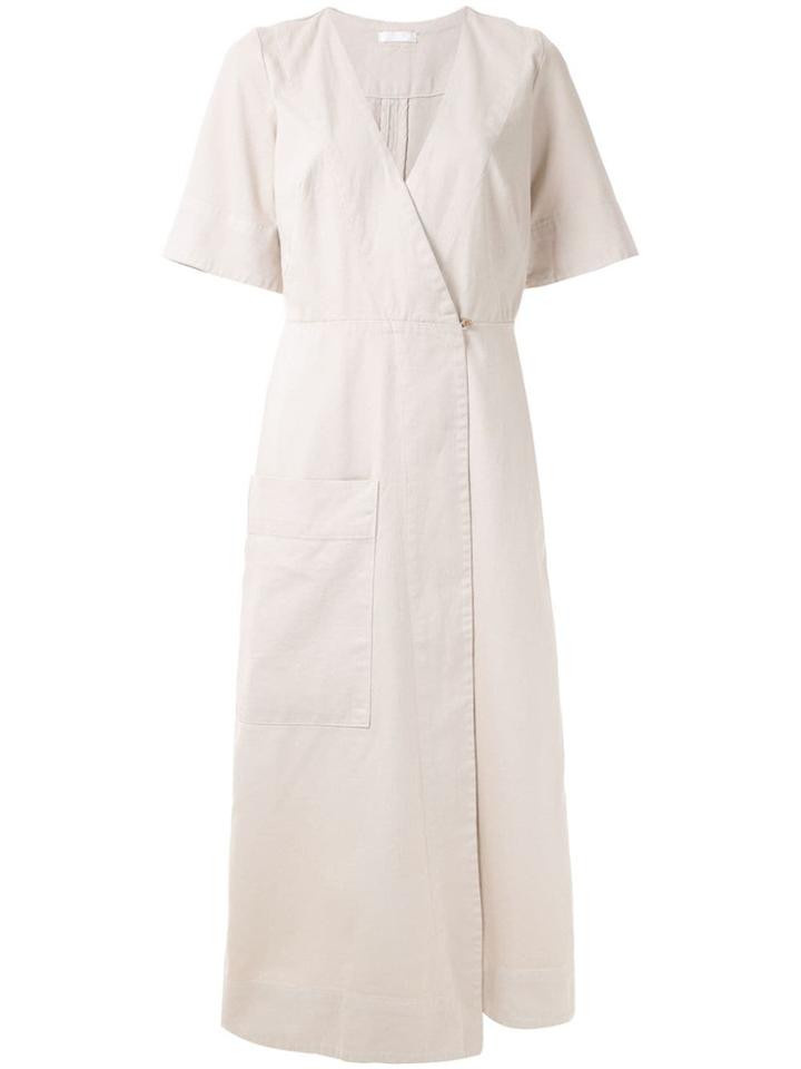Osklen Wrap Style Midi Dress - Neutrals
