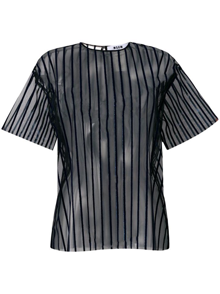 Msgm Sheer Striped Top - Unavailable