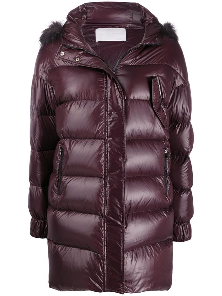 Fabiana Filippi Faux Fur Trimmed Coat - Red