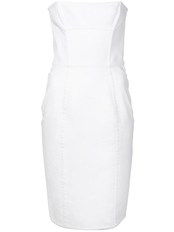 Dsquared2 Strapless Midi Dress - White